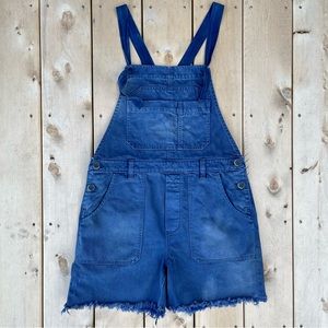 Free People Feel The Love Shortalls Blue Overall Shorts Size 6